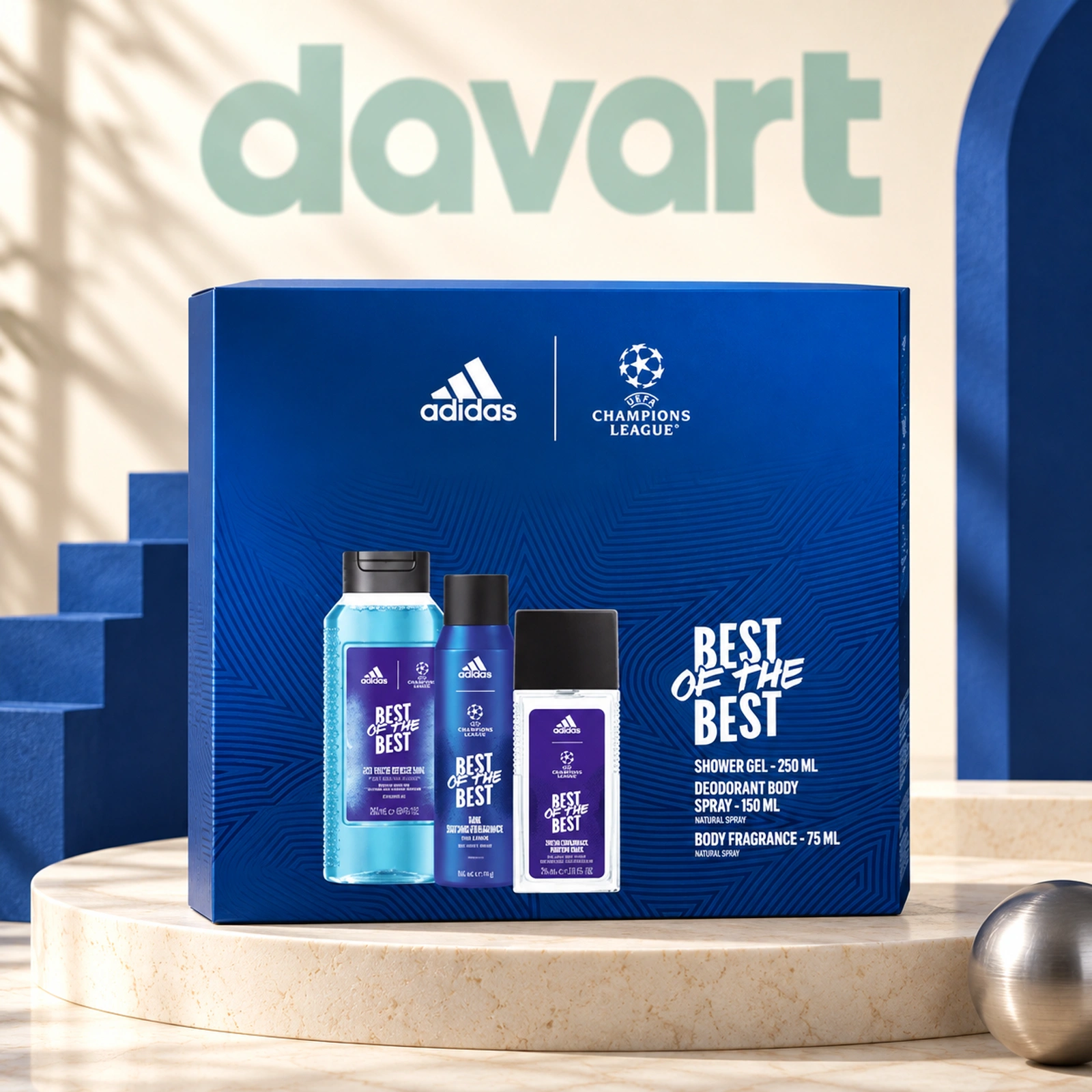 Adidas CC Dns75 ml + Deo 150 ml + Gd 250 ml · Champions, 75 ml + 150 ml + 250 ml, imagine de referință