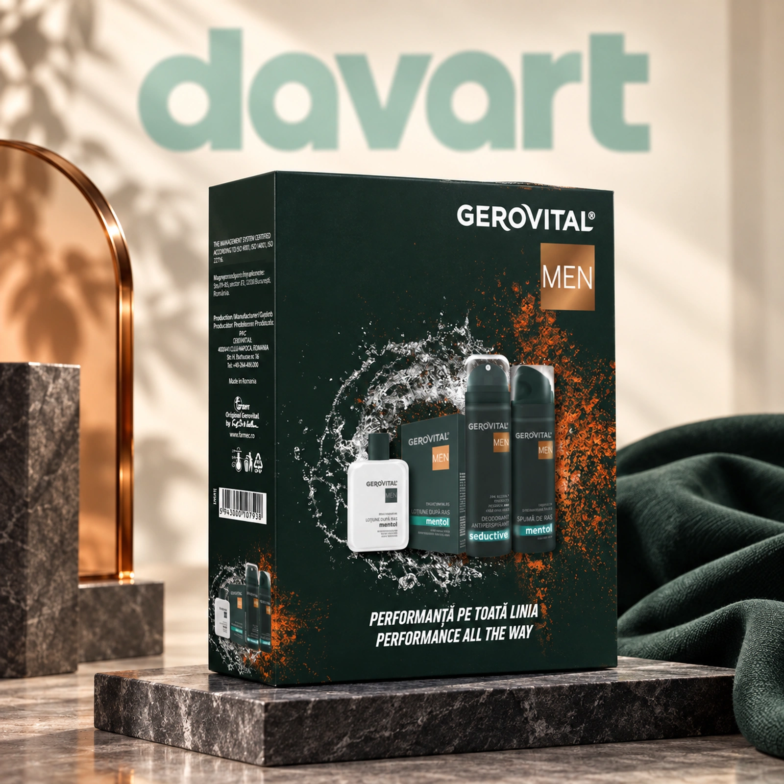 Gerovital Men Caseta Cadou 3 pcs · Lotiune Ras + Deo + Spuma Ras, 3 buc., imagine de referință