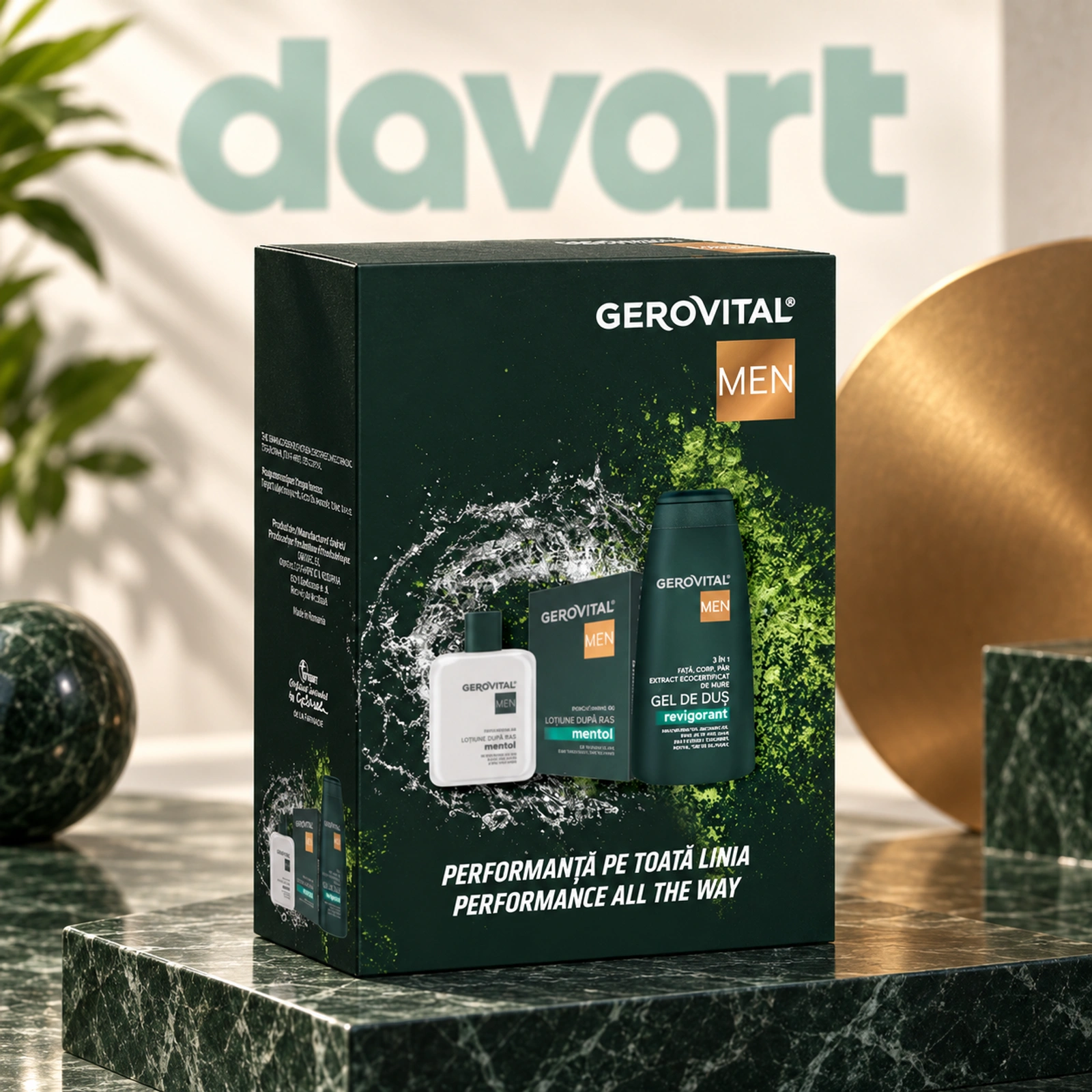 Gerovital Men Caseta Cadou 2 pcs · Lotiune dupa Ras + Gel Dus, 2 buc., imagine de referință