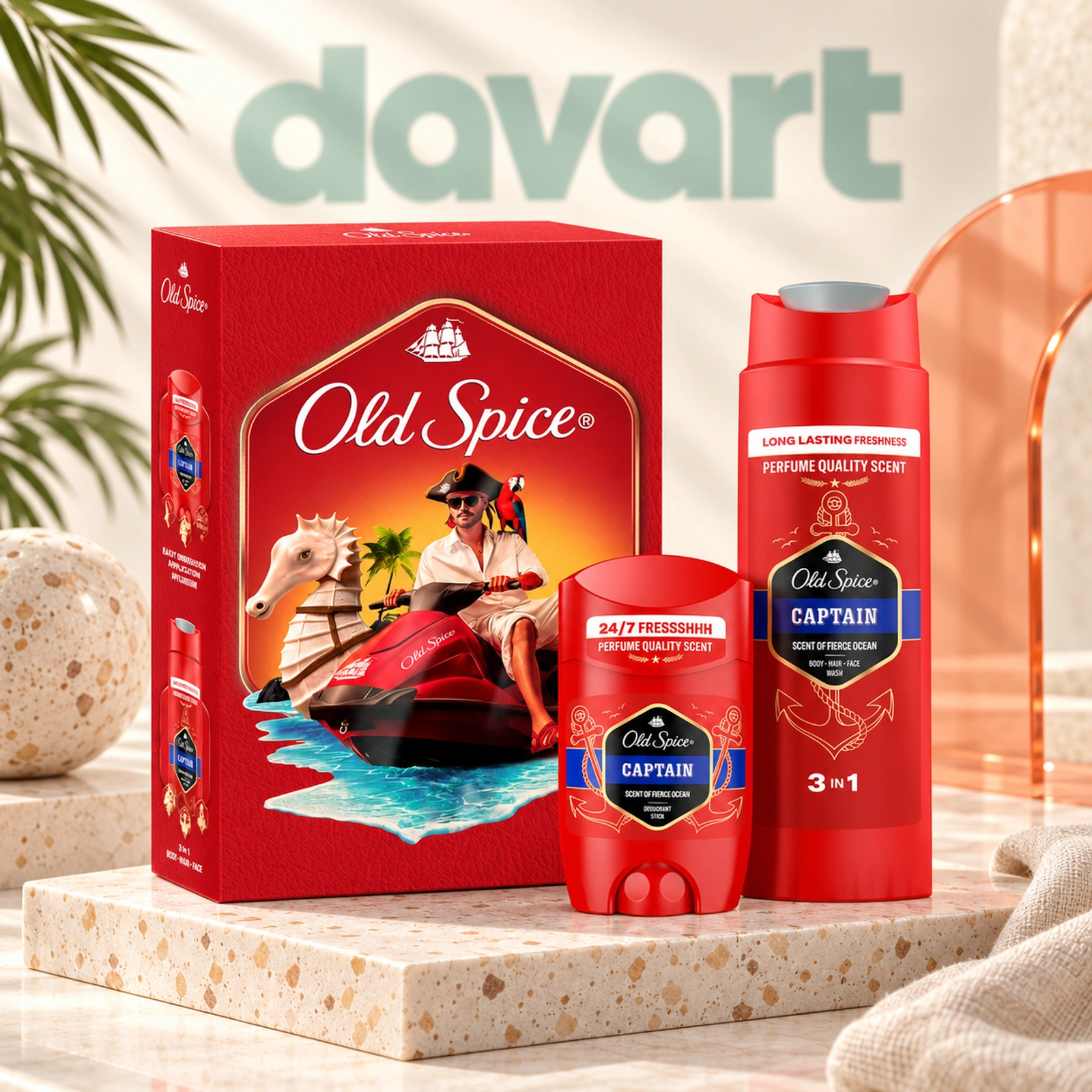 Old Spice CC 2 pcs · Gel Dus 250 ml + Stick Deo 50 ml -Captain, 2 buc., imagine de referință