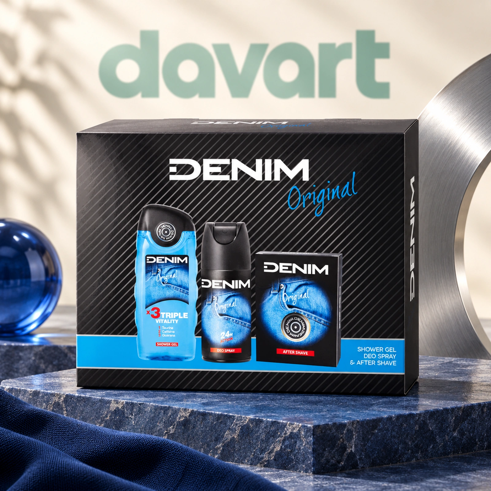 Denim Caseta Cadou 3 pcs · Original - Asl100 ml + Gd 250 ml + Deo 150 ml, 3 buc., imagine de referință