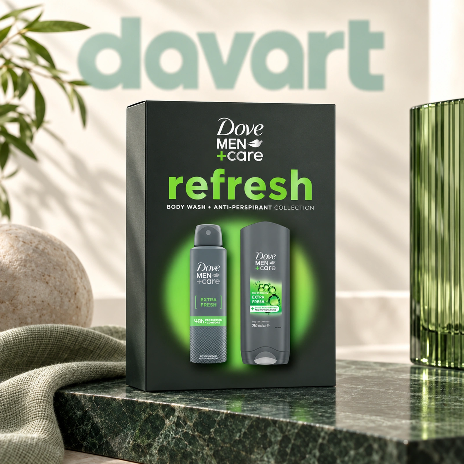 Dove Men Body Wash 250 ml + Deo 150 ml · Refresh, 250 ml + 150 ml, imagine de referință