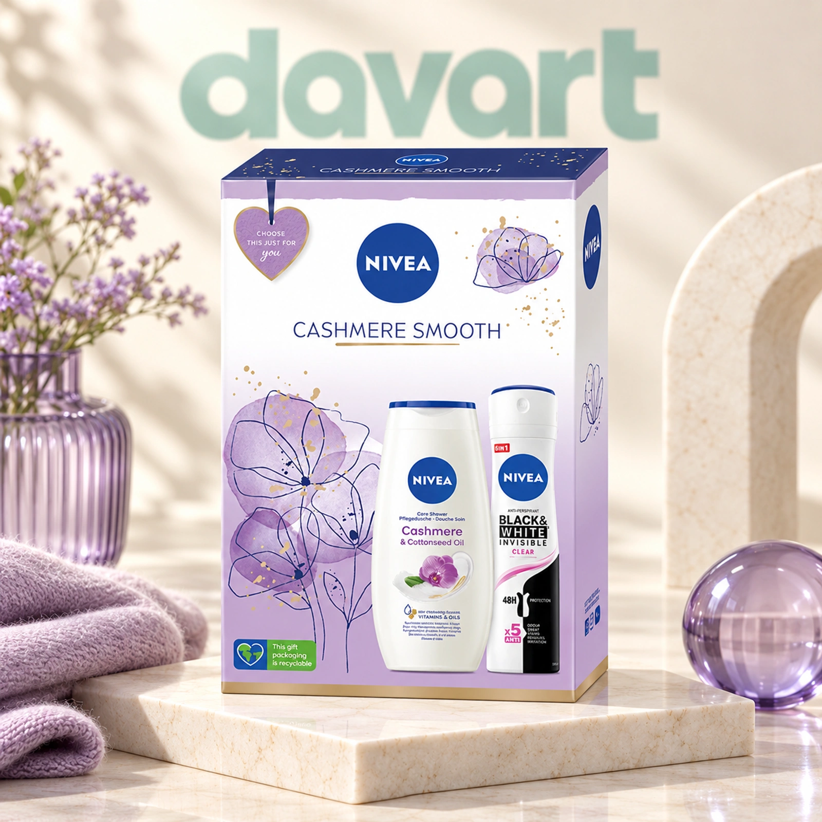 NIVEA CC Cashmere Smooth 2 pcs · Deo 150 ml + Gd 250 ml, 2 buc., imagine de referință