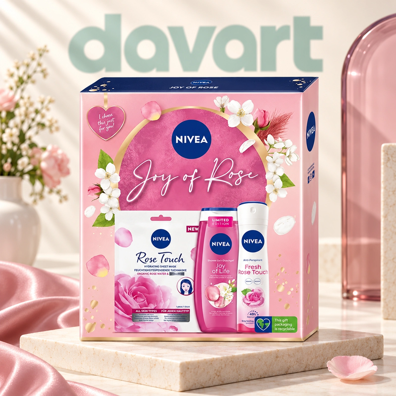 NIVEA CC Joy of Rose 3 pcs · Masca + Gd 250 ml + Deo 150 ml, 3 buc., imagine de referință