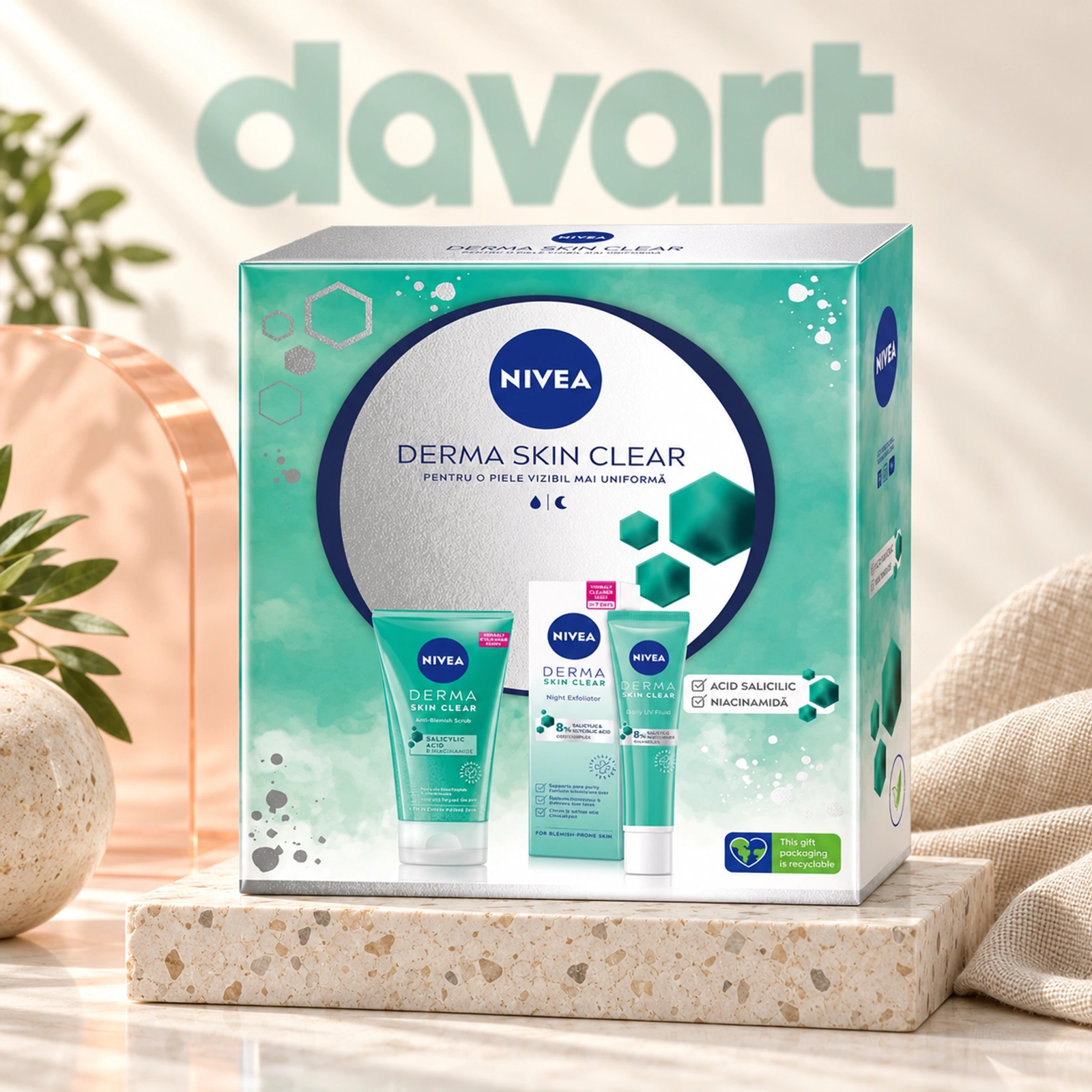 NIVEA CC Derma Skin Clear 2 pcs · Scrub 150 ml + Tratament 40 ml, 2 buc., imagine de referință